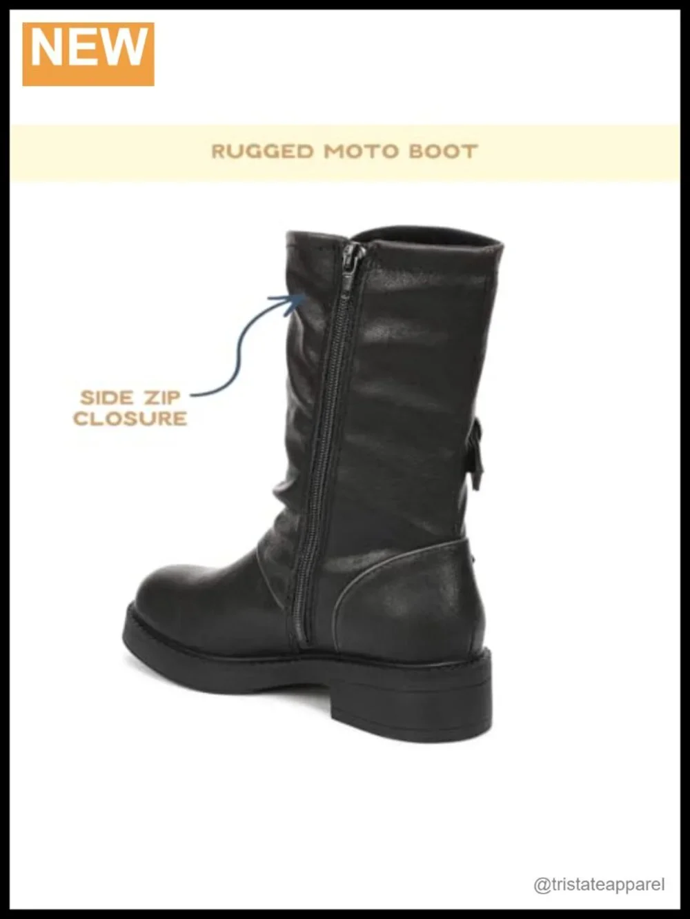 Women's Faux Leather Moto Bootie Ankle Boots Side Zip Block Heel